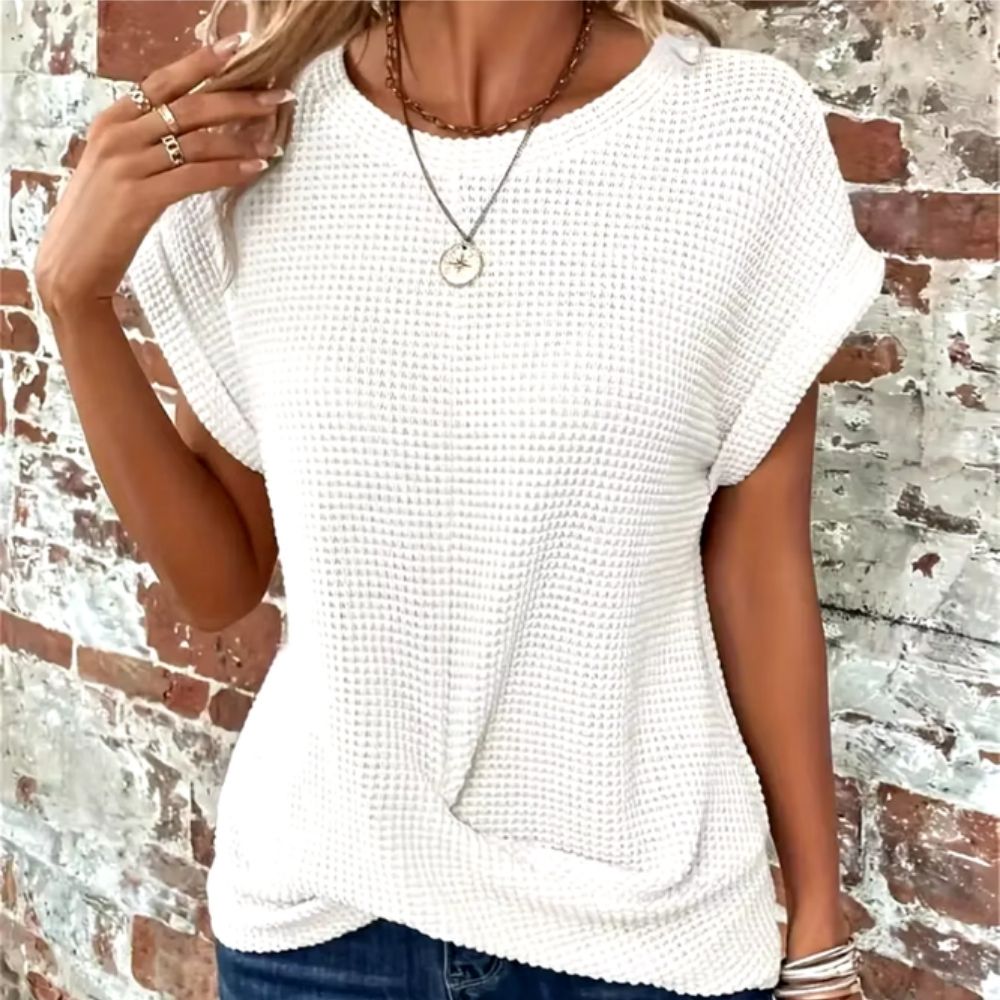 Erin™ | Chic Waffle Knit Blouse